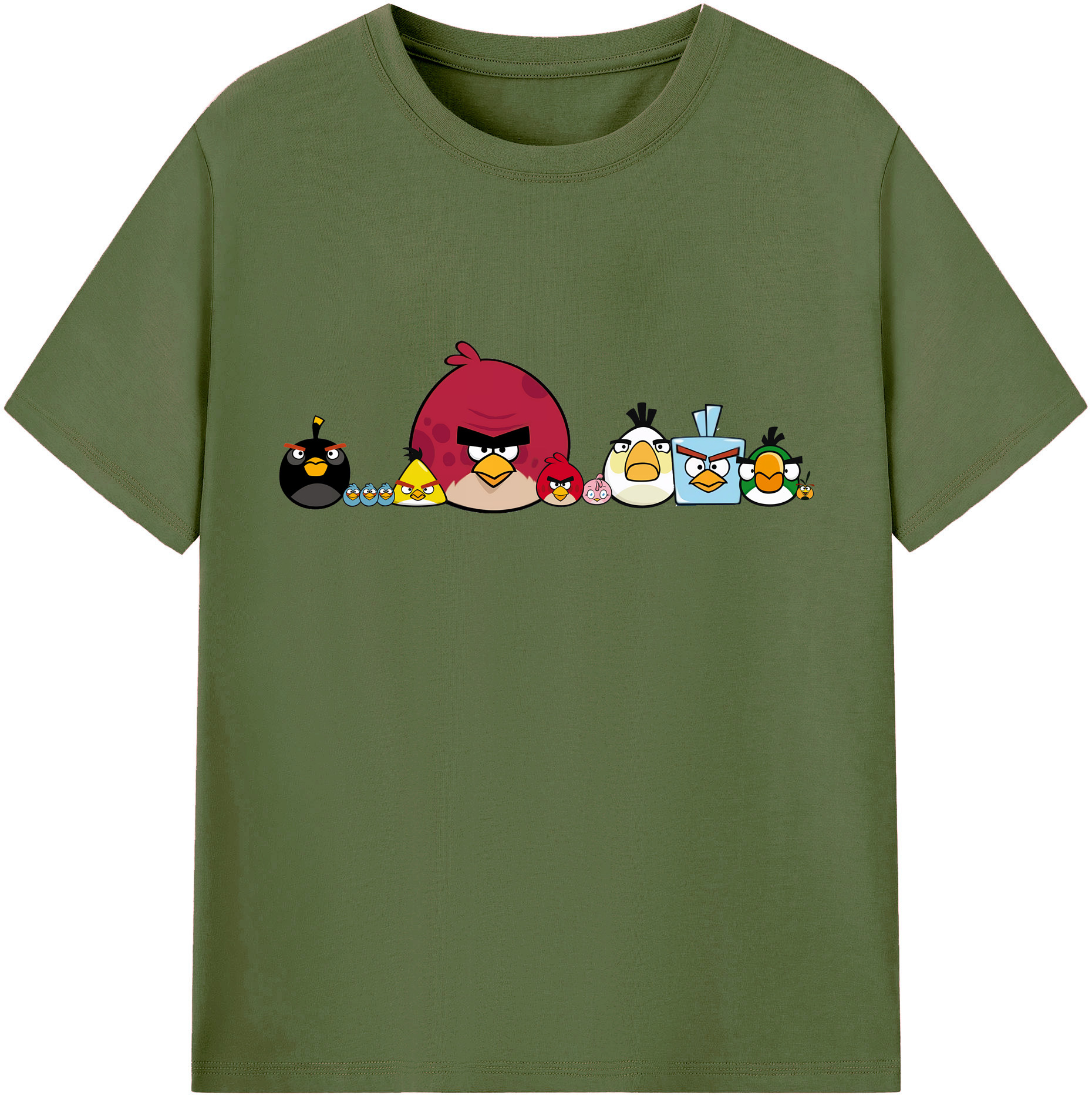 （画像用） Angry Birds アングリーバード 綿100％半袖Tシャツ（フロントプリント）